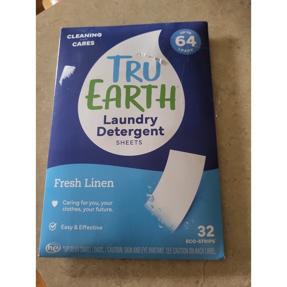 Tru Earth Laundry Detergent Sheets - Fresh Linen Scent - Up to 64 Loads (32...